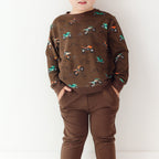 Dark Brown Bamboo French Terry Joggers