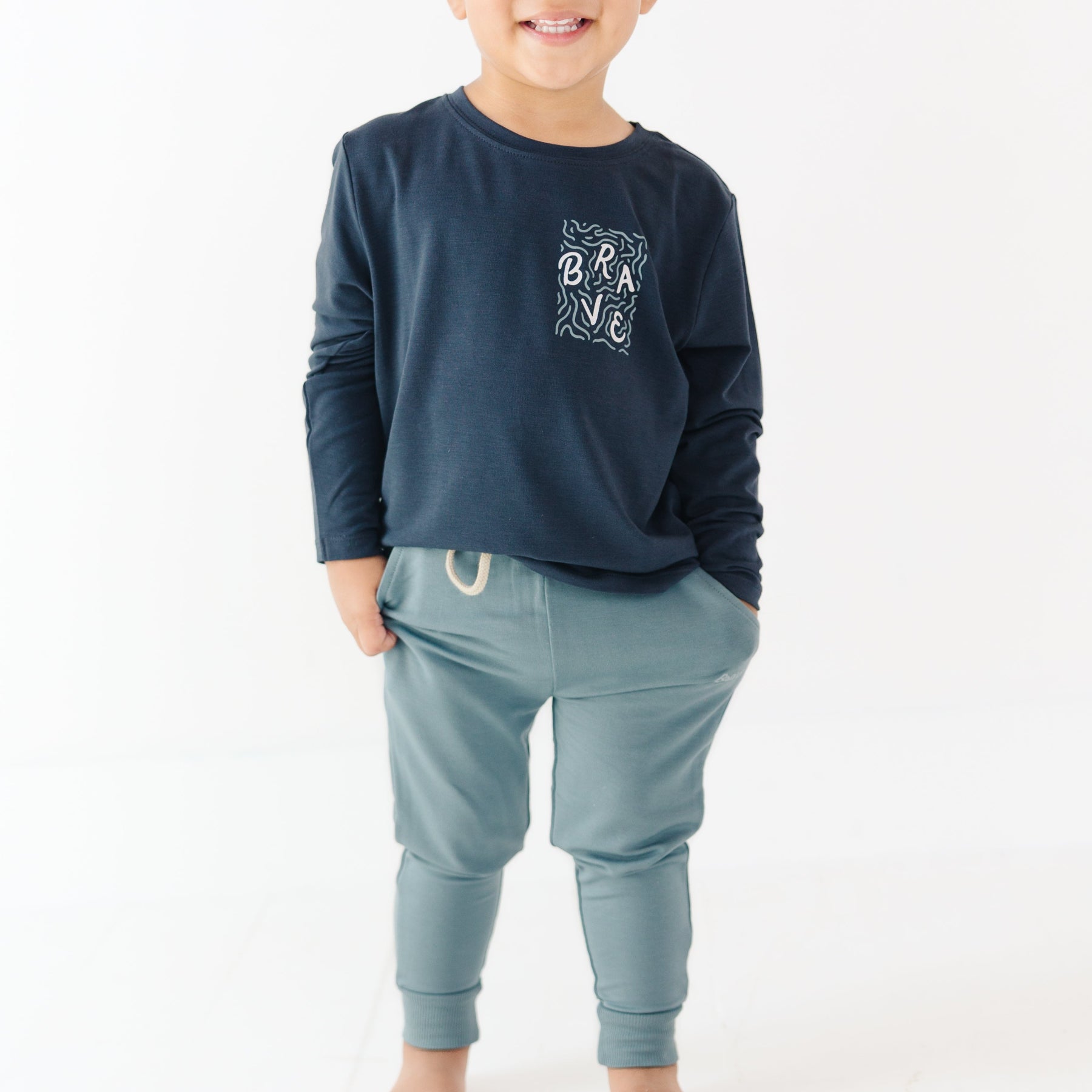 Slate Blue Bamboo French Terry Joggers