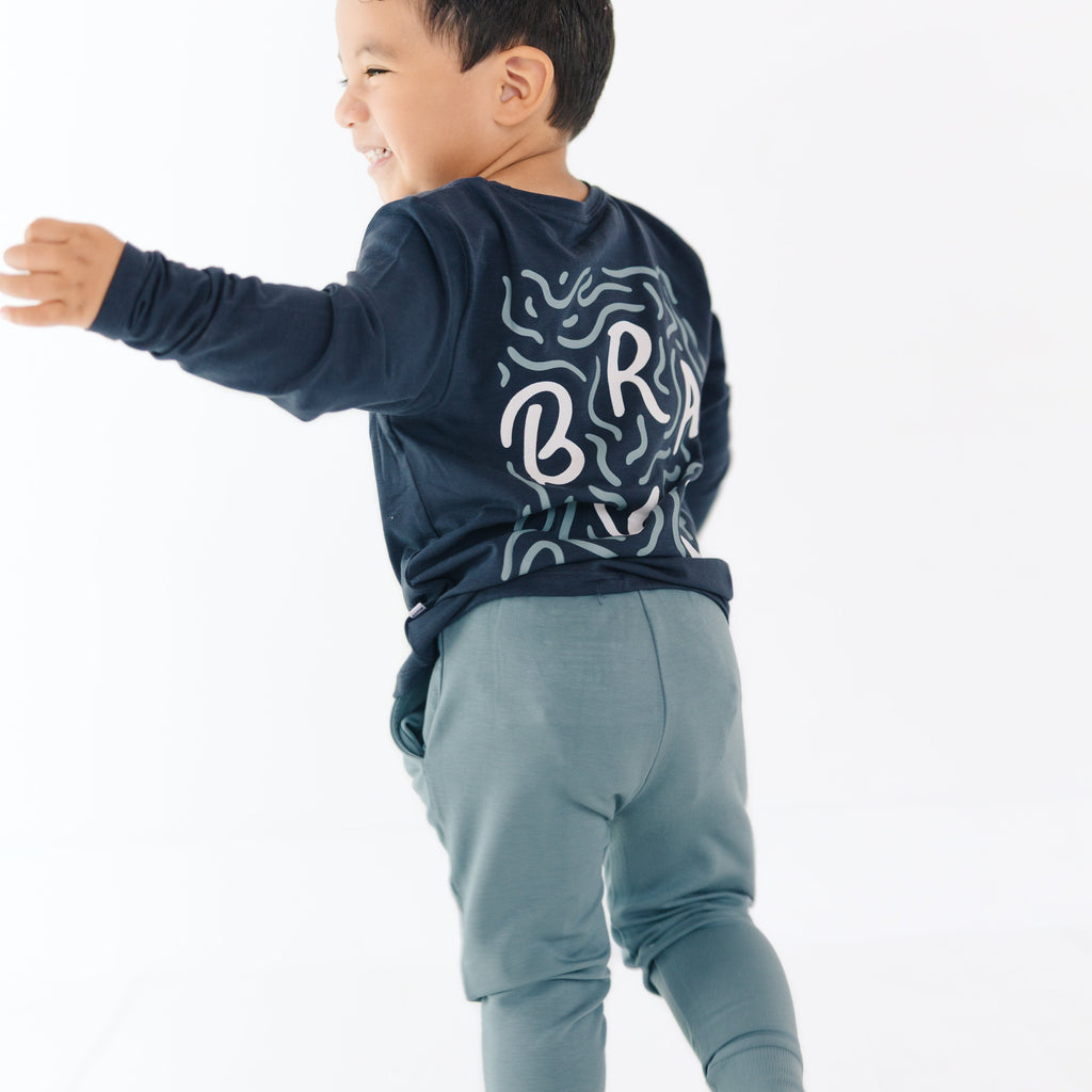 Slate Blue Bamboo French Terry Joggers