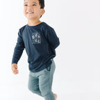 Slate Blue Bamboo French Terry Joggers