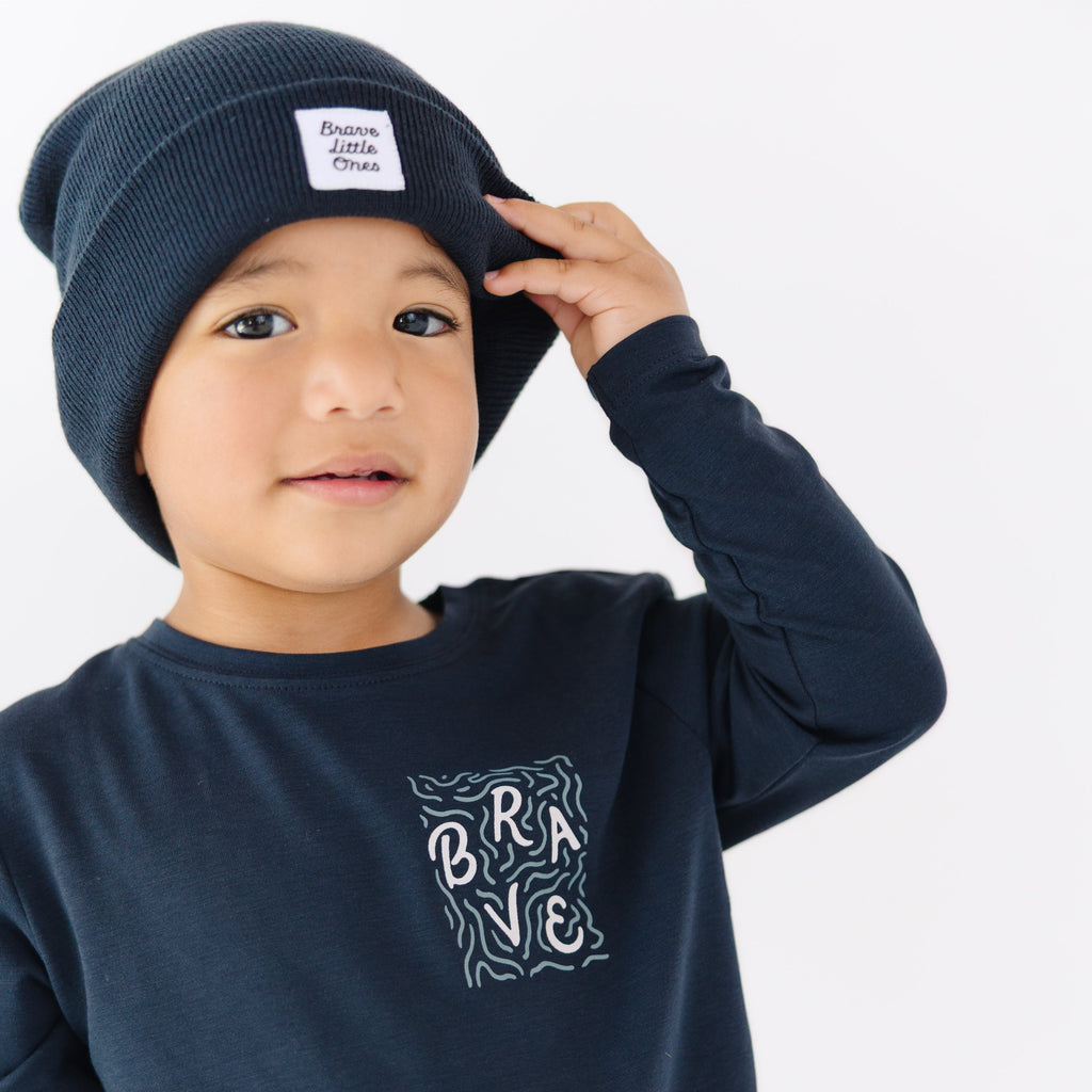 Dark Navy Knit Beanie