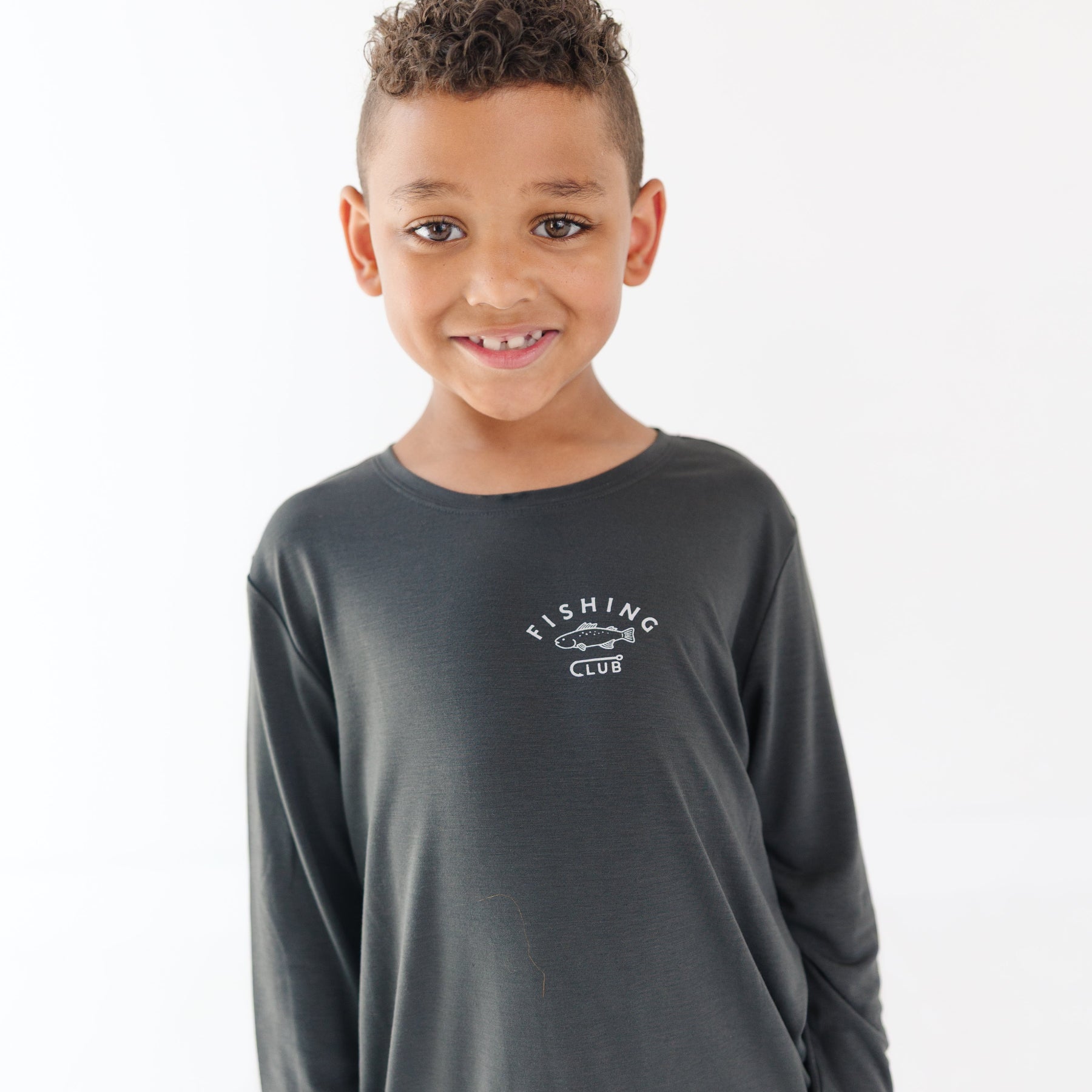 Fishing Club Midnight Charcoal Long Sleeve Shirt