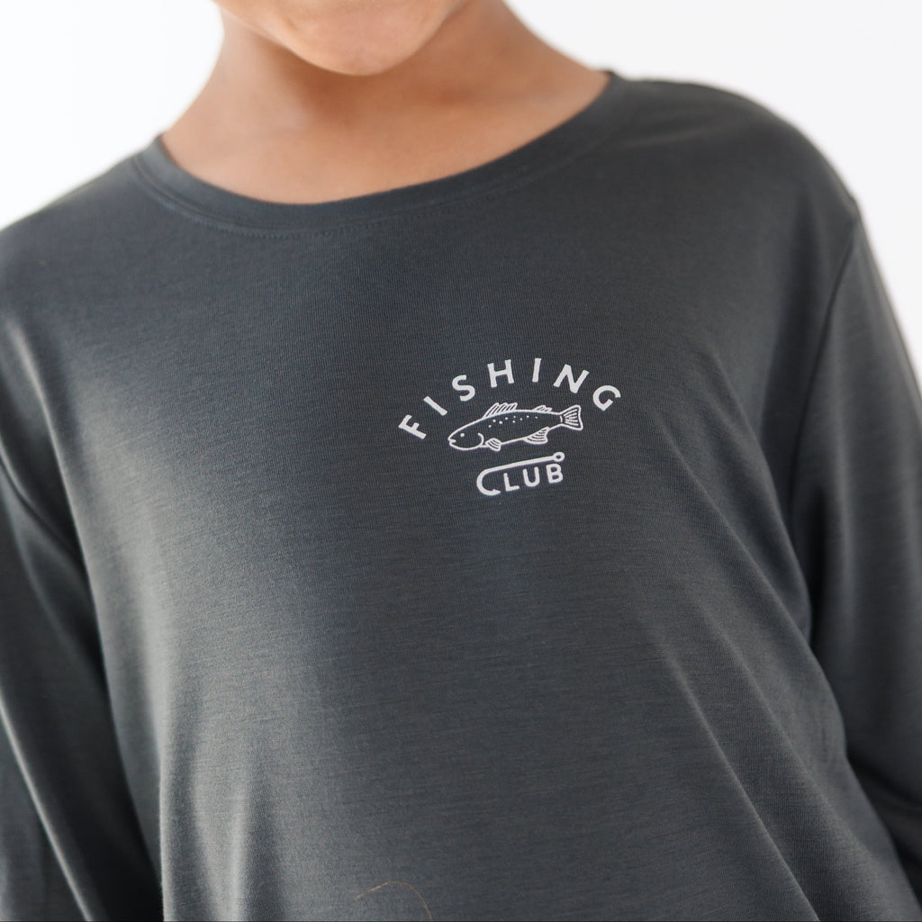 Fishing Club Midnight Charcoal Long Sleeve Shirt