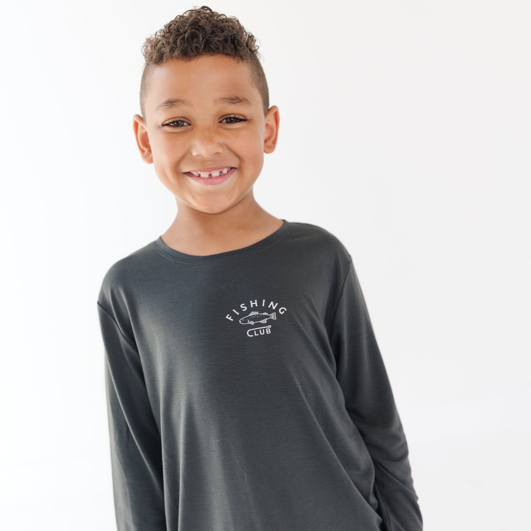 Fishing Club Midnight Charcoal Long Sleeve Shirt