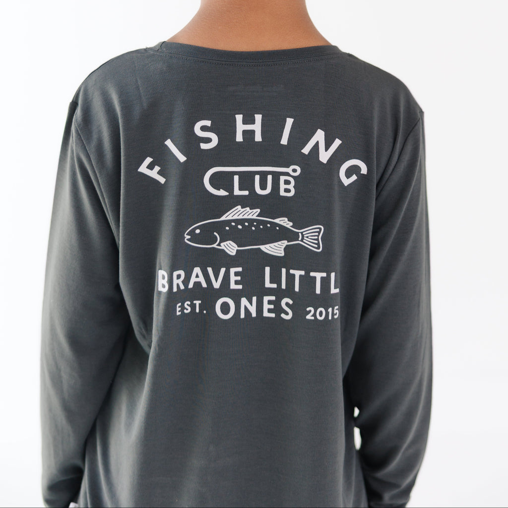 Fishing Club Midnight Charcoal Long Sleeve Shirt