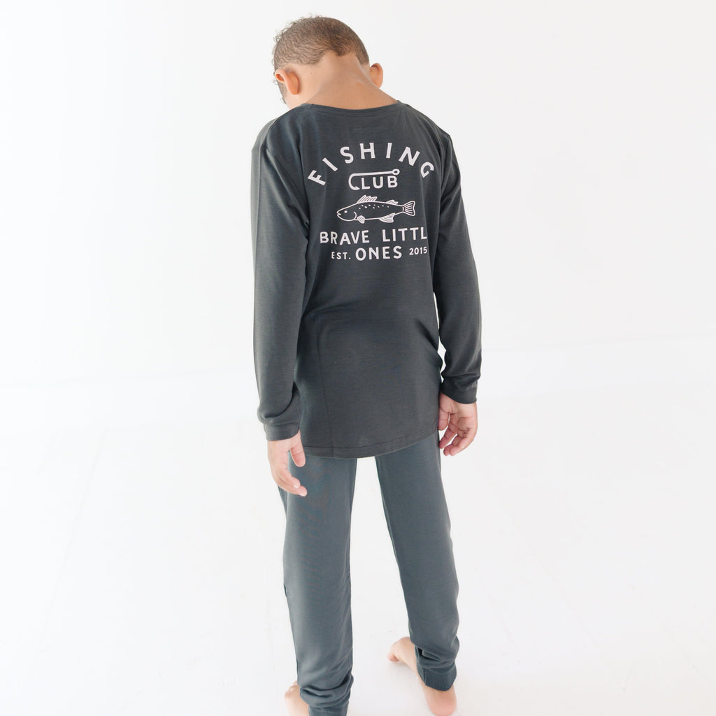 Fishing Club Midnight Charcoal Long Sleeve Shirt