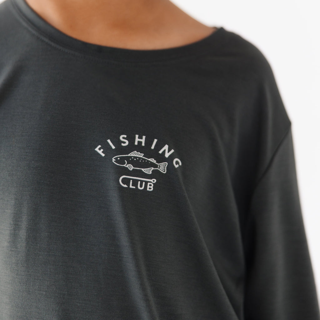 Fishing Club Midnight Charcoal Long Sleeve Shirt