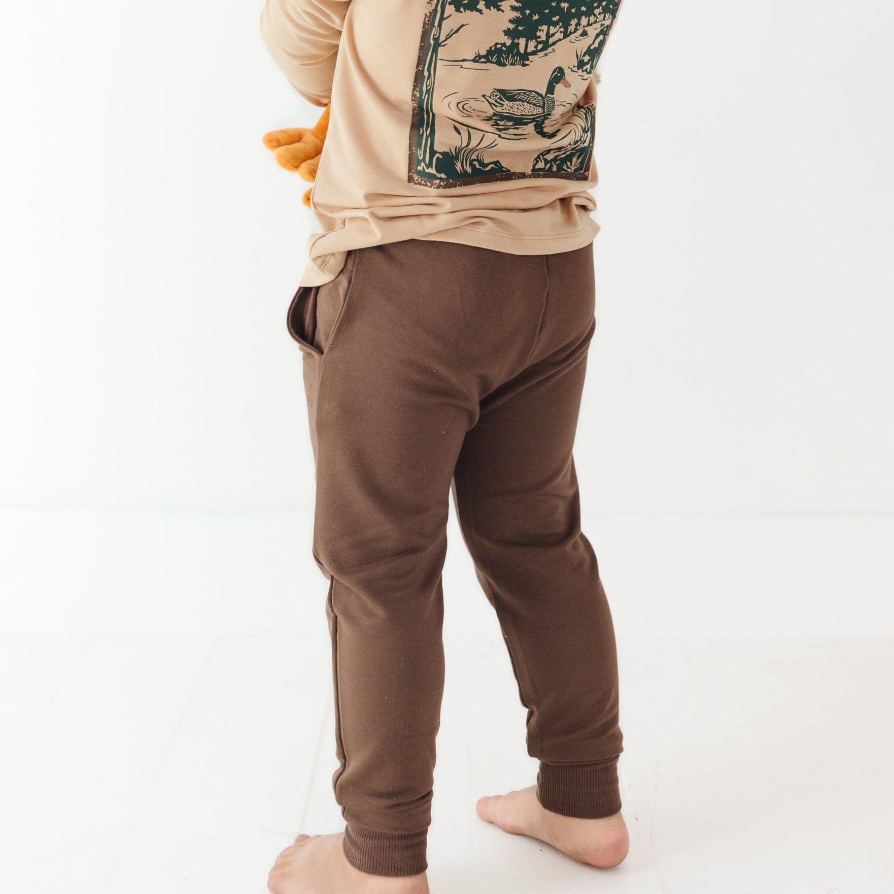 Dark Brown Bamboo French Terry Joggers