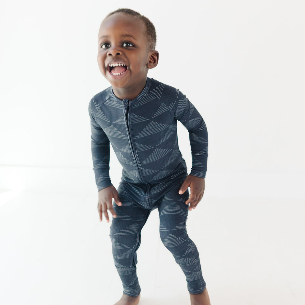 Triangles Small Ribbed Zip Romper