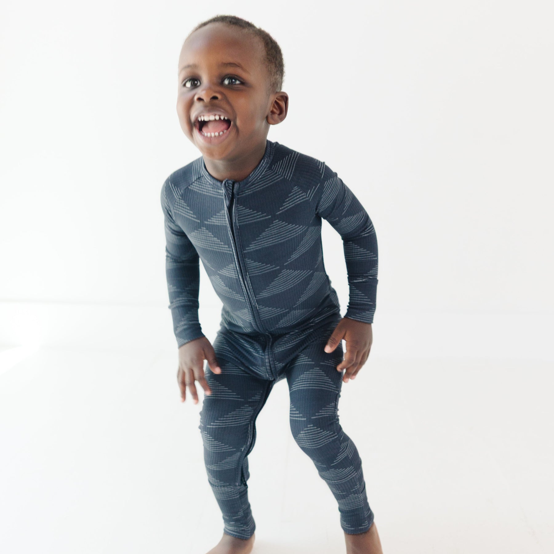 Triangles Small Ribbed Zip Romper