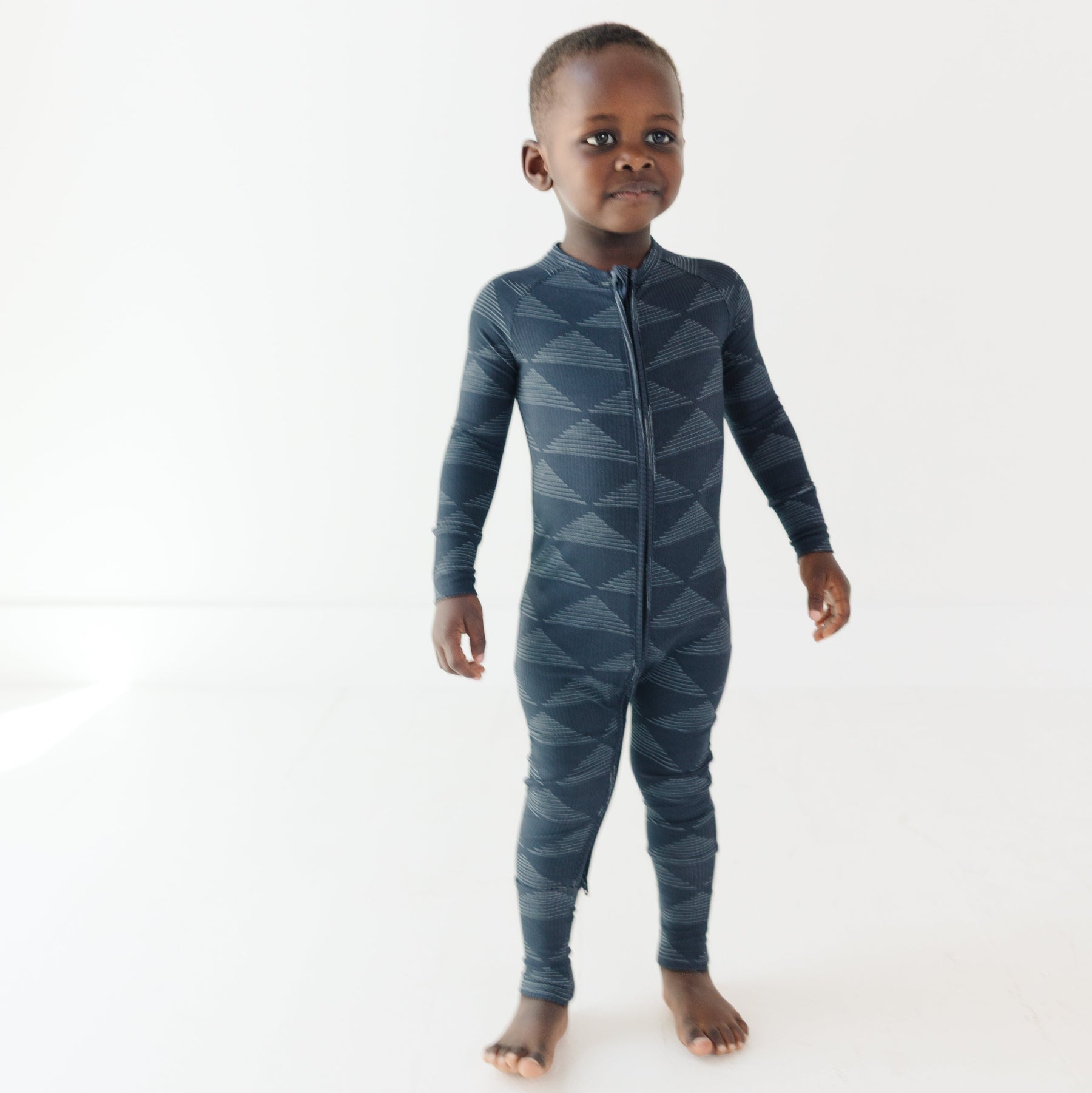 Triangles Small Ribbed Zip Romper