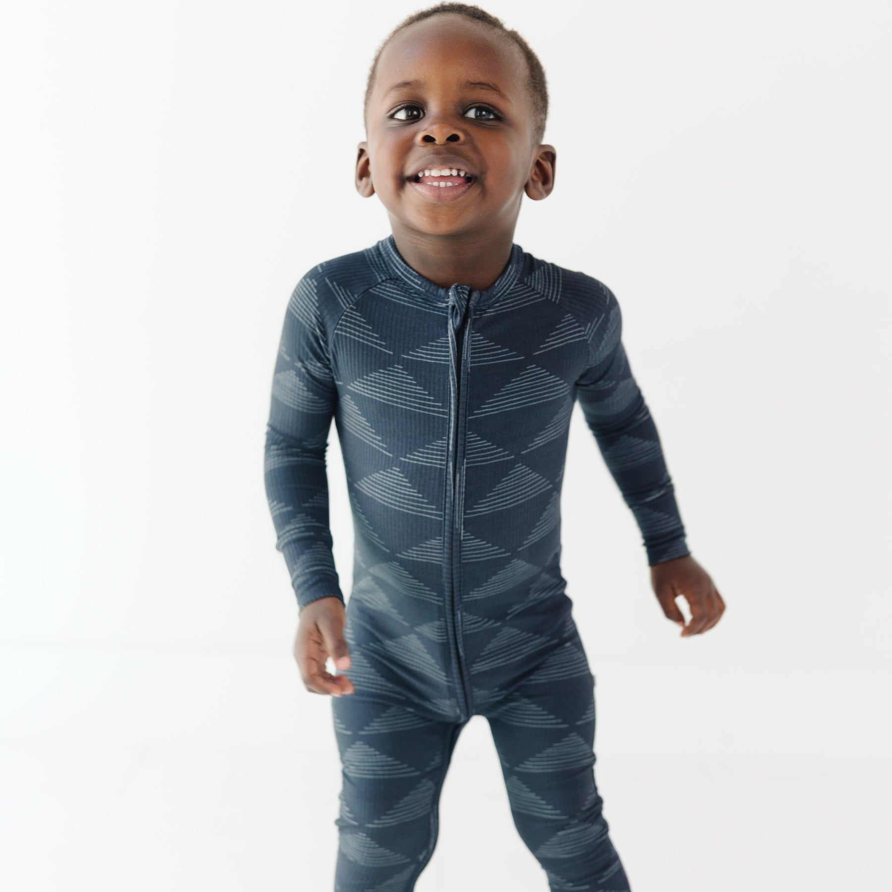 Triangles Small Ribbed Zip Romper