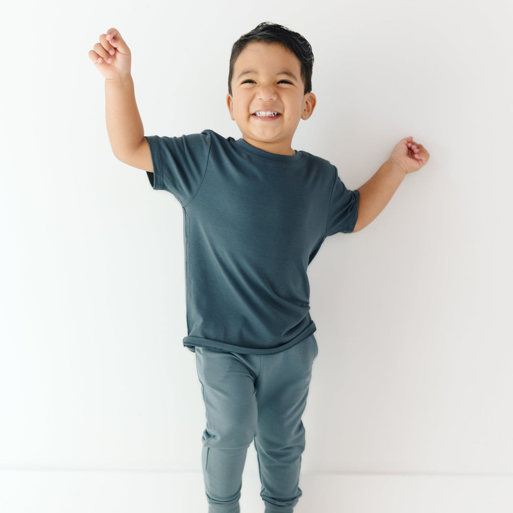 Slate Blue Bamboo French Terry Joggers