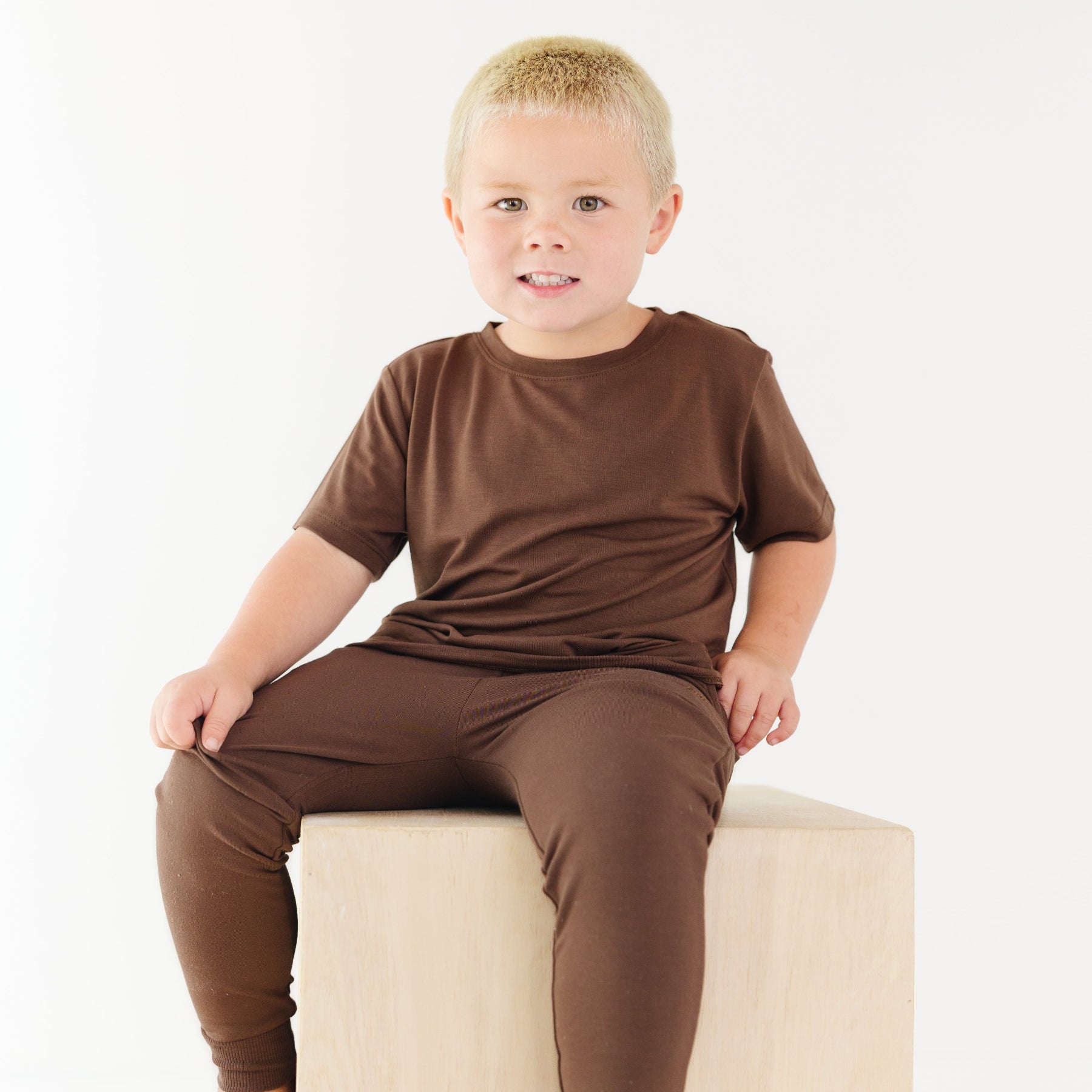 Dark Brown Bamboo French Terry Joggers