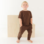 Dark Brown Bamboo French Terry Joggers