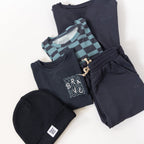 Dark Navy with Brave Embroidered Bamboo French Terry Pullover
