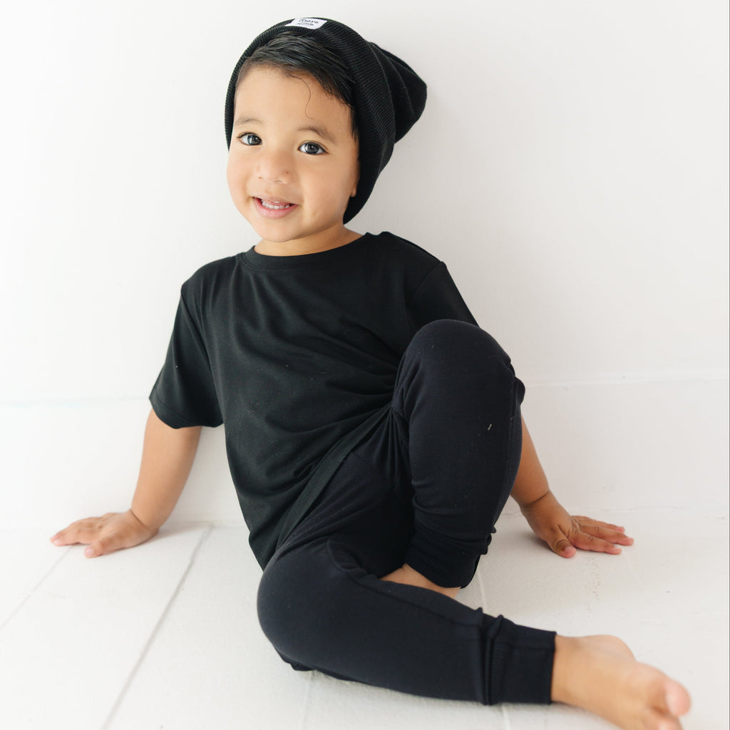 Jet Black Bamboo French Terry Joggers
