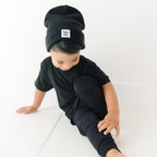 Jet Black Bamboo French Terry Joggers