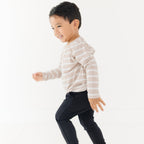 Tan Wide Stripe Long Sleeve Shirt