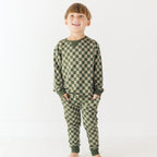 Checkered Bamboo French Terry Pullover