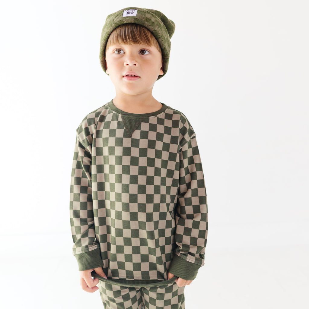 Checkered Knit Beanie