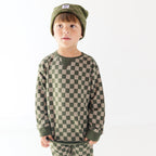 Checkered Knit Beanie