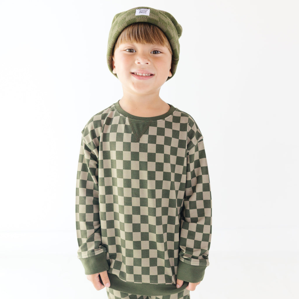 Checkered Knit Beanie