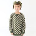 Checkered Bamboo French Terry Pullover