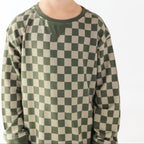 Checkered Bamboo French Terry Pullover