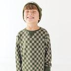Checkered Knit Beanie