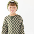 Checkered Knit Beanie