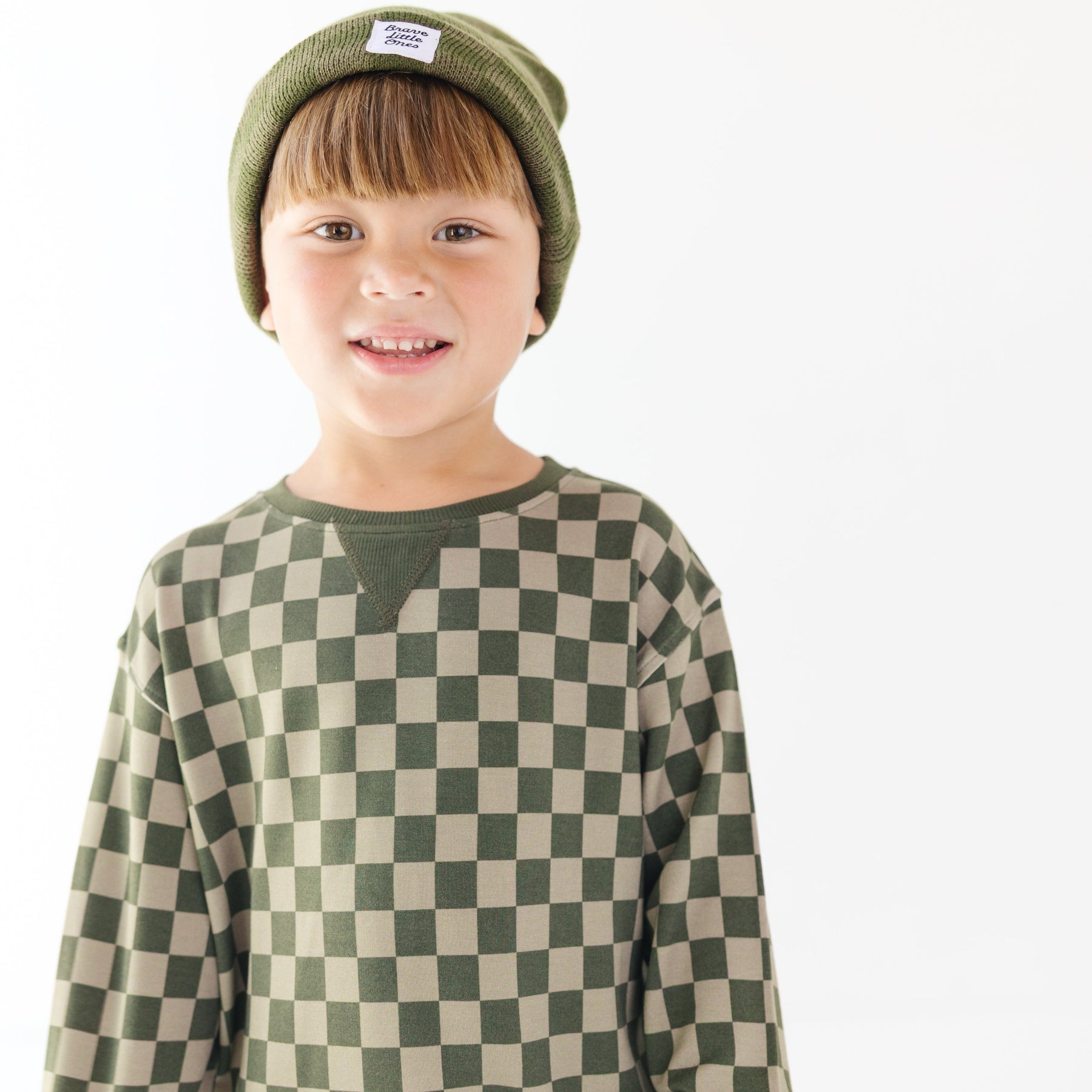 Checkered Knit Beanie