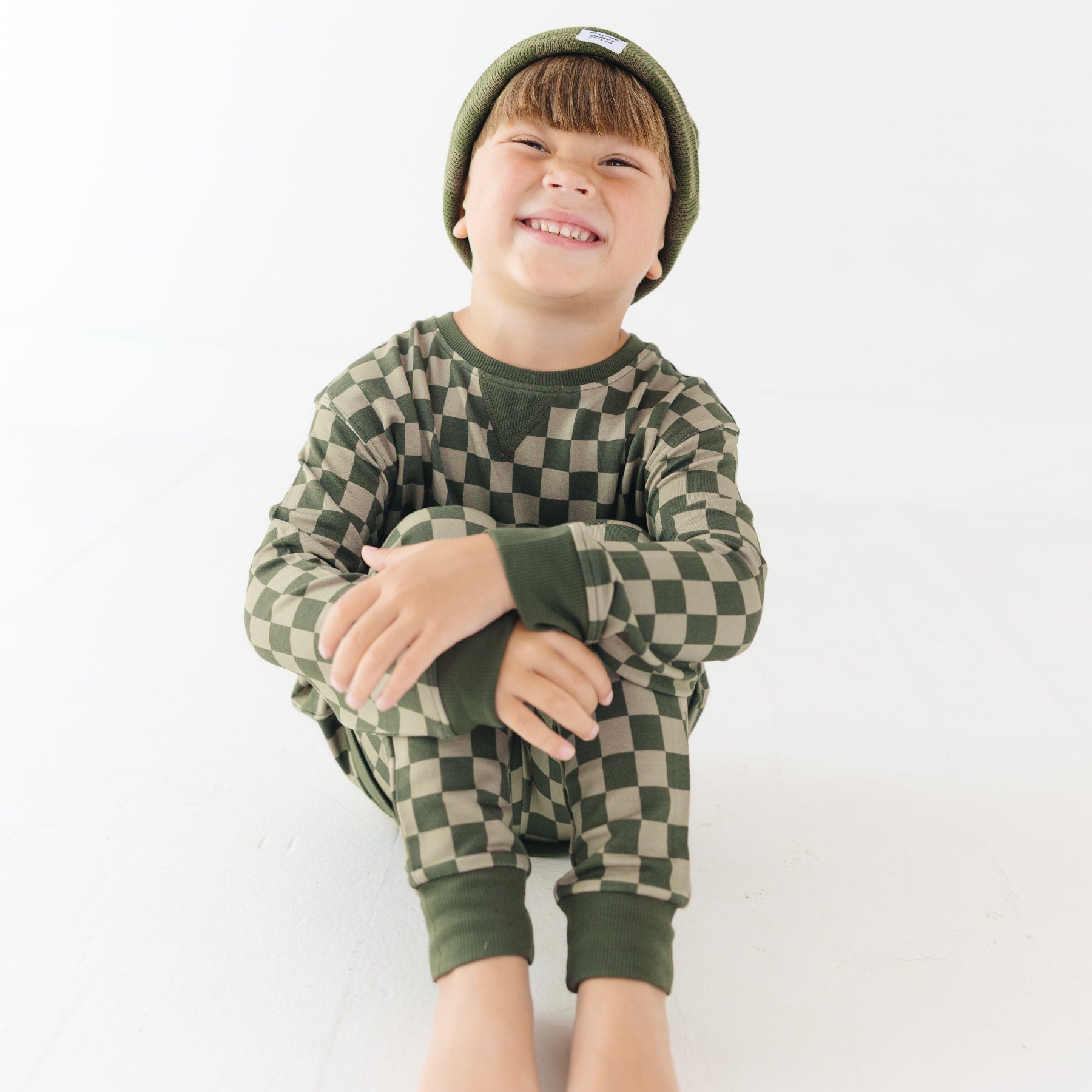 Checkered Bamboo French Terry Joggers