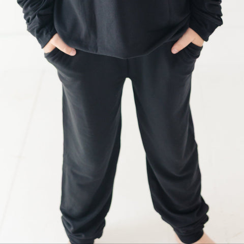 Jet Black Bamboo French Terry Joggers