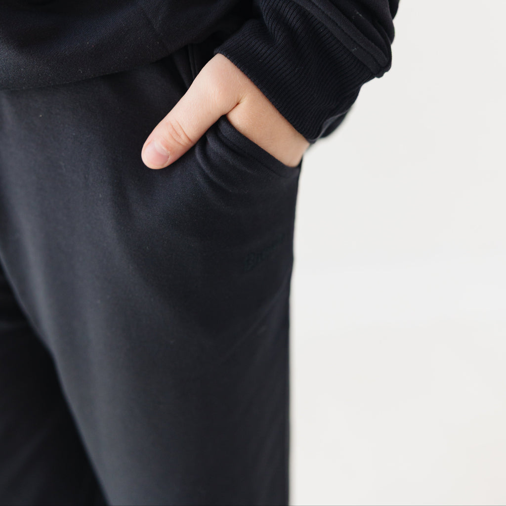 Jet Black Bamboo French Terry Joggers