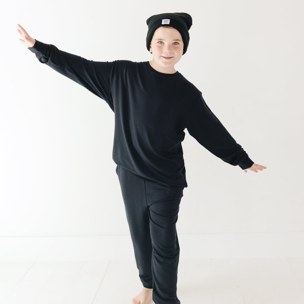 Jet Black Bamboo French Terry Joggers