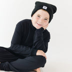 Jet Black Bamboo French Terry Joggers