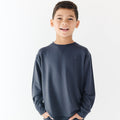 Dark Navy with Brave Embroidered Bamboo French Terry Pullover