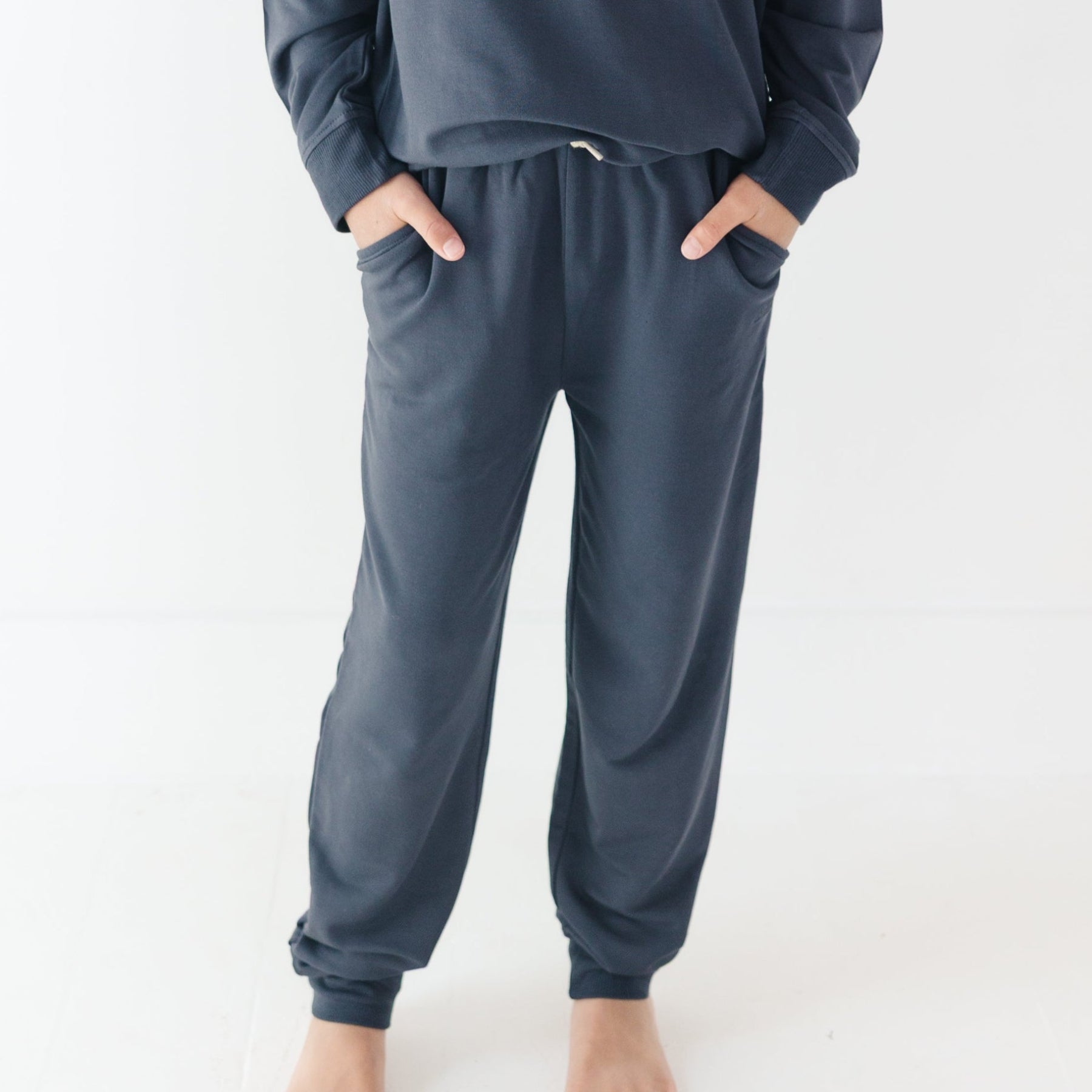 Dark Navy Bamboo French Terry Joggers