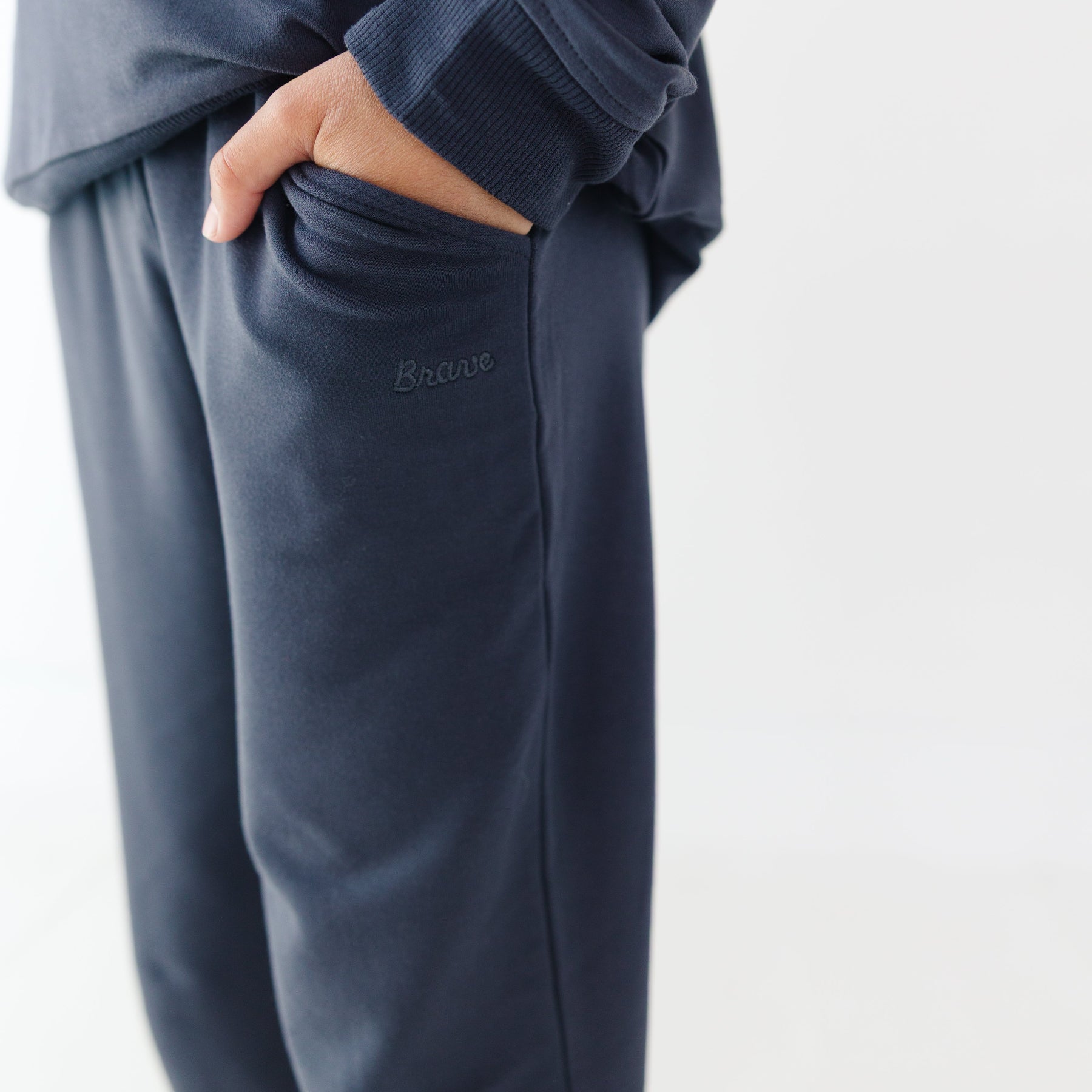 Dark Navy Bamboo French Terry Joggers