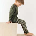 Checkered Bamboo French Terry Joggers