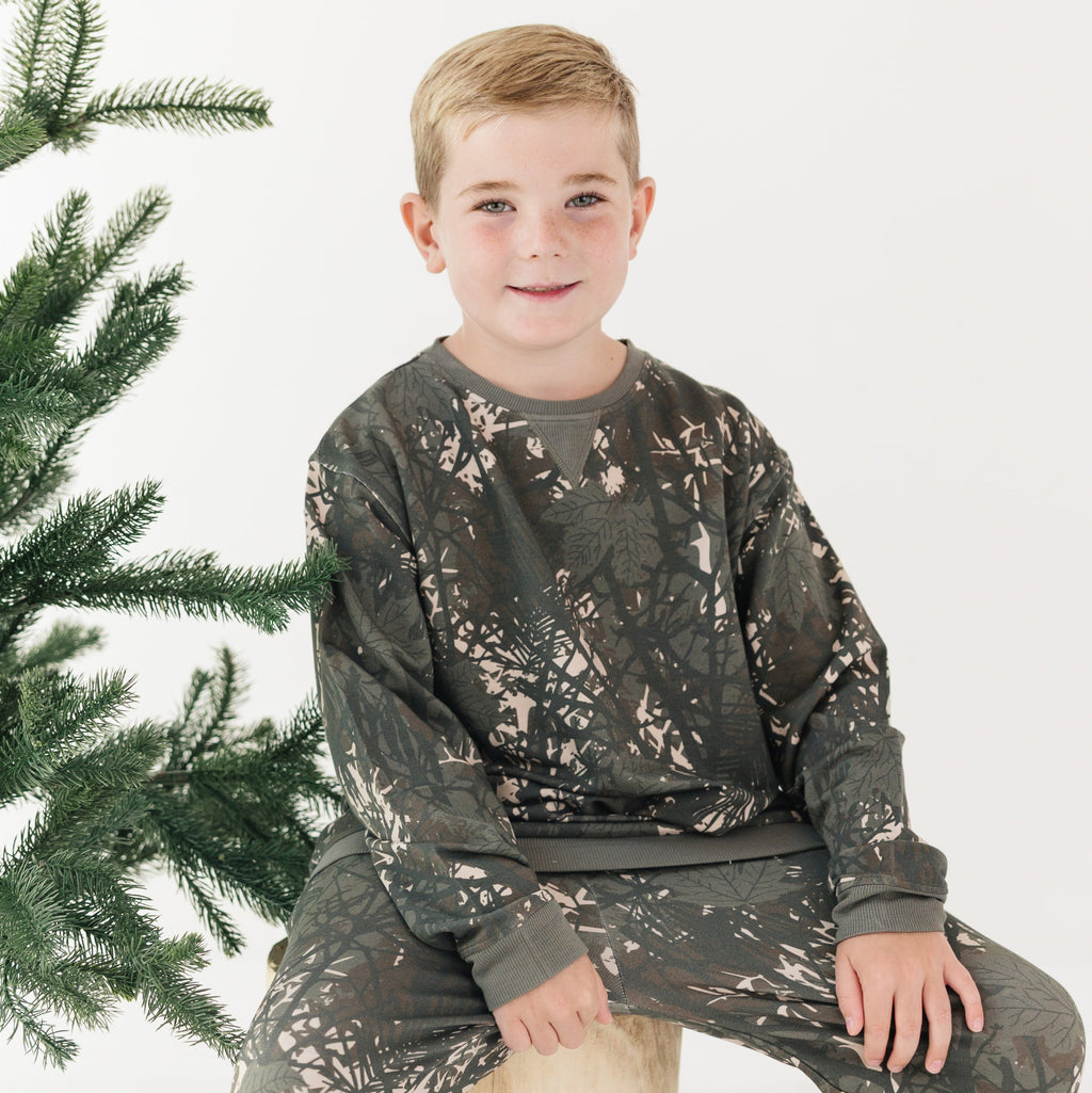 Woodland Camo Bamboo French Terry Pullover