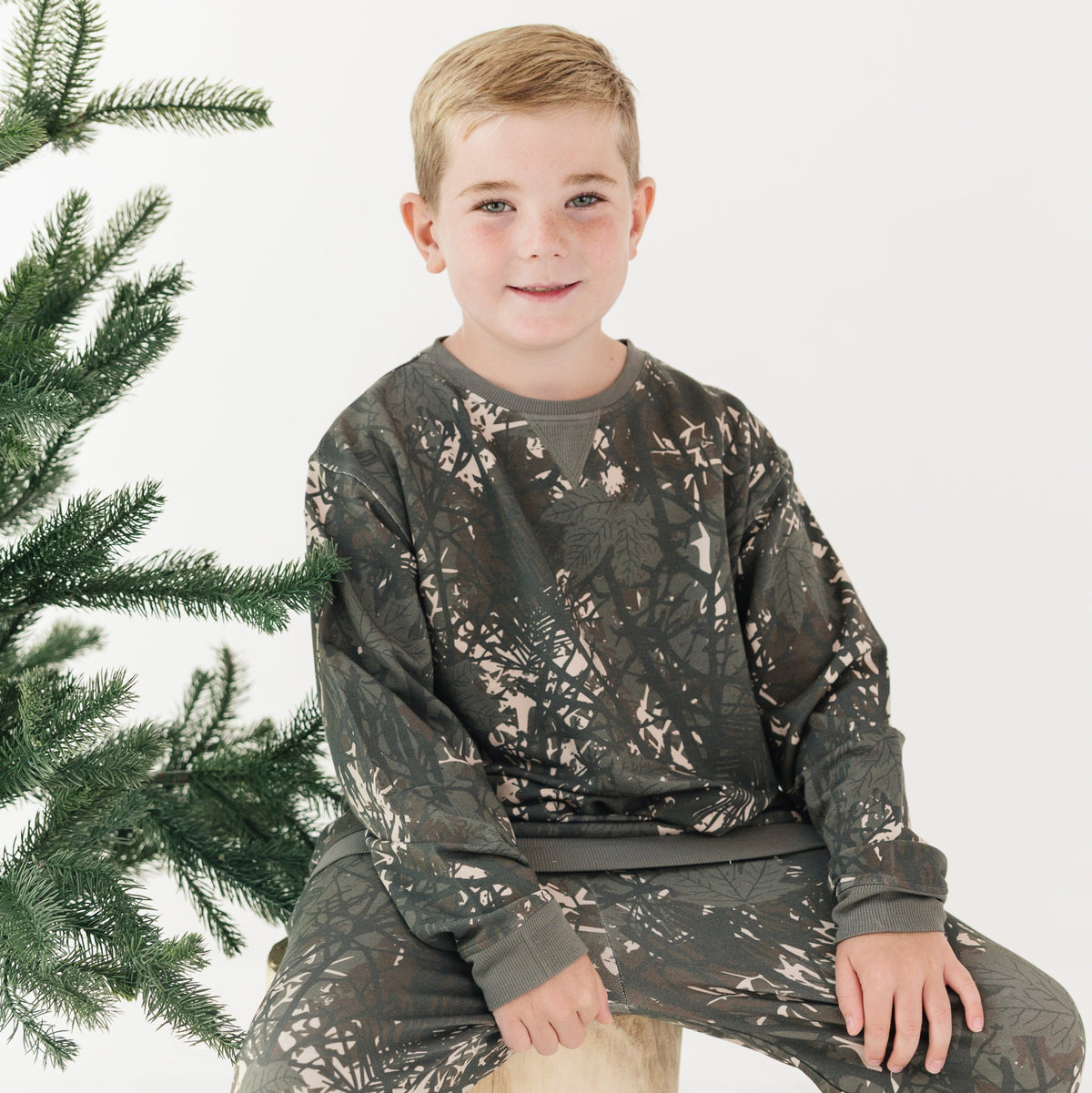 Woodland Camo Bamboo French Terry Pullover