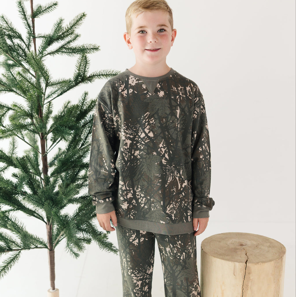 Woodland Camo Bamboo French Terry Pullover