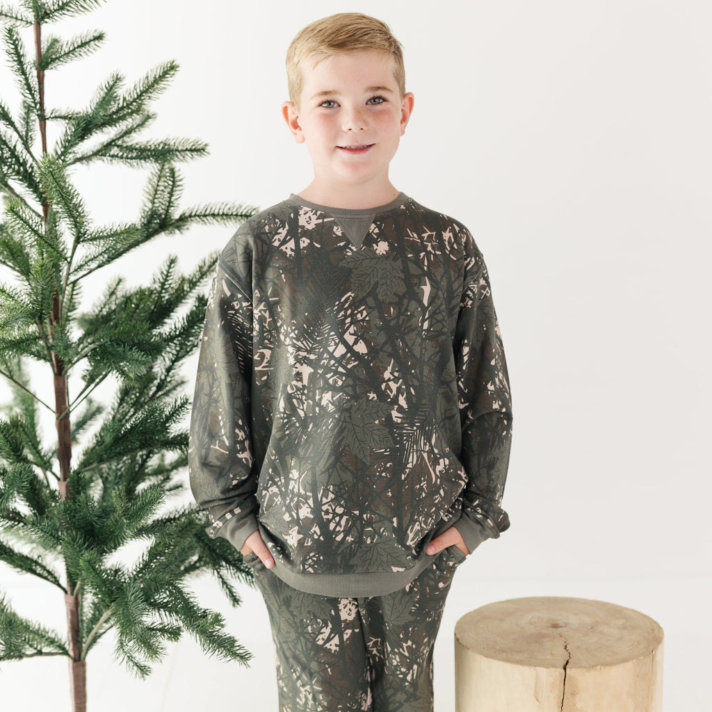 Woodland Camo Bamboo French Terry Pullover