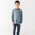 Slate Blue Start Your Engines Bamboo French Terry Pullover & Jogger Set