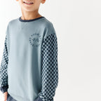 Slate Blue Start Your Engines Bamboo French Terry Pullover