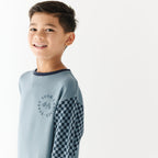 Slate Blue Start Your Engines Bamboo French Terry Pullover