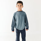 Slate Blue Start Your Engines Bamboo French Terry Pullover