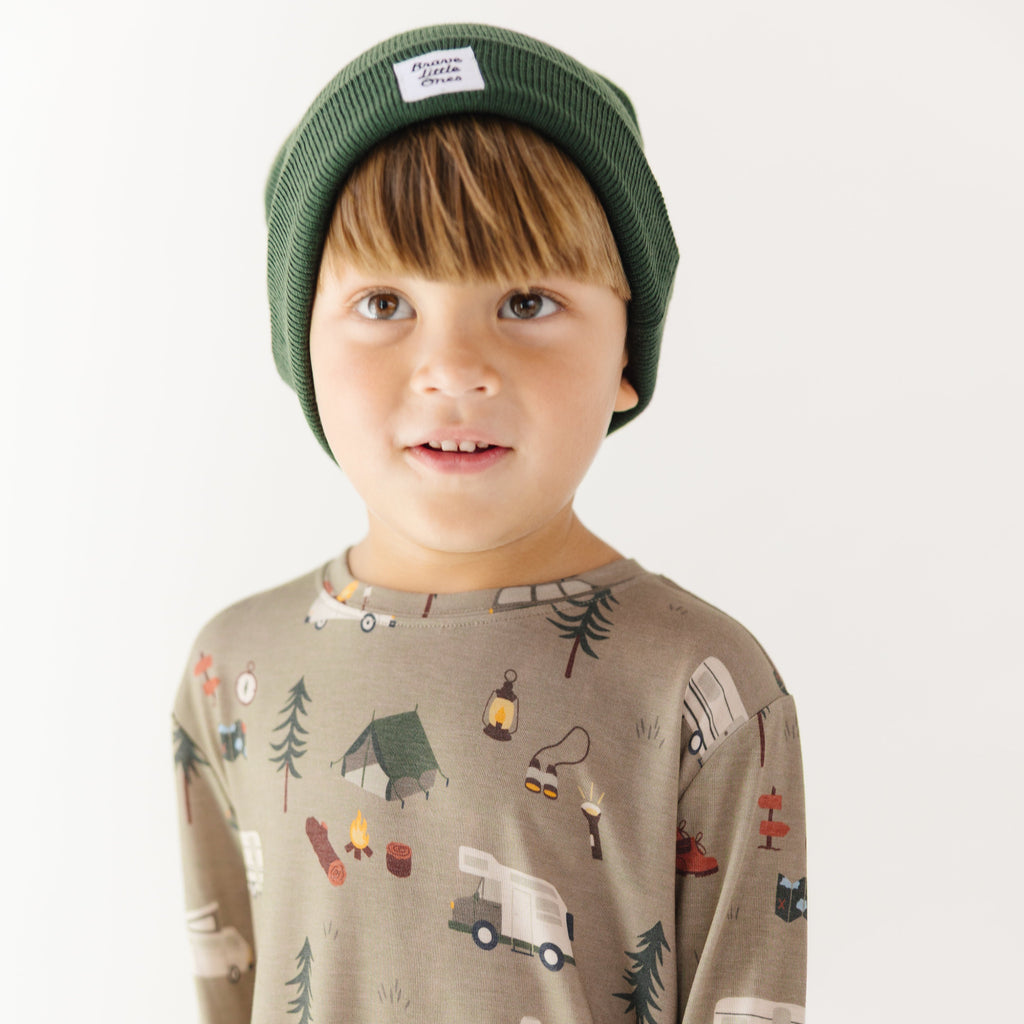 Dark Forest Green Knit Beanie